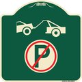 Signmission No Parking Tow Away Zone Symbol Heavy-Gauge Aluminum Architectural Sign, 18" x 18", G-1818-23612 A-DES-G-1818-23612